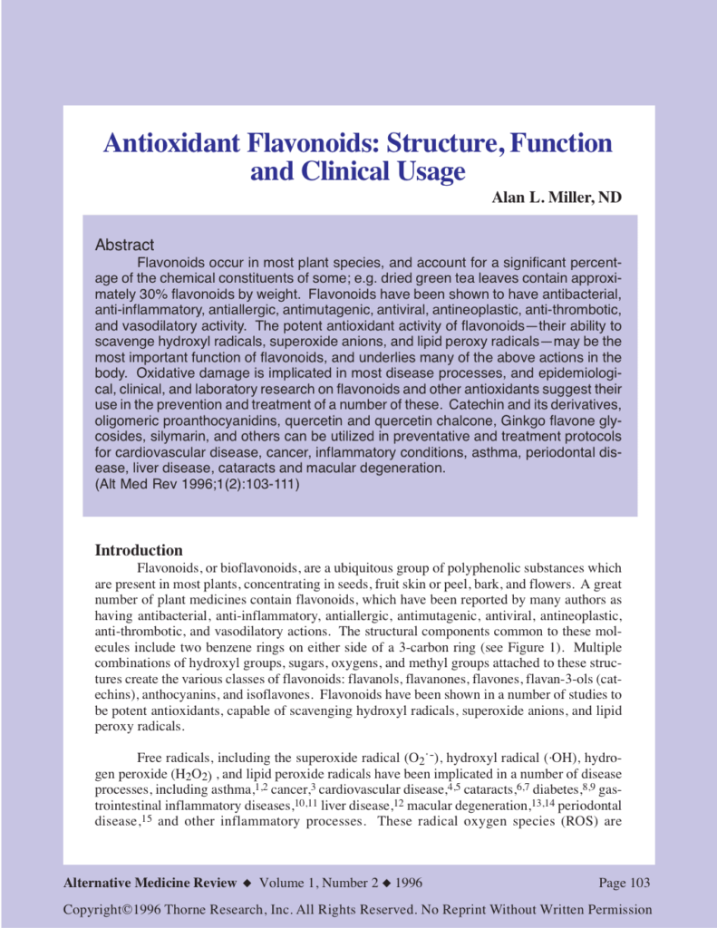 Antioxidant Flavonoids: Structure, Function and Clinical Usage
