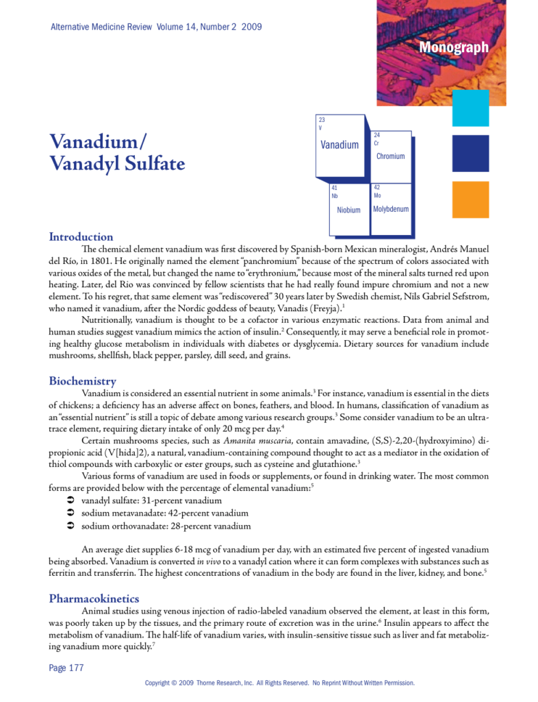 Vanadium/ Vanadyl Sulfate