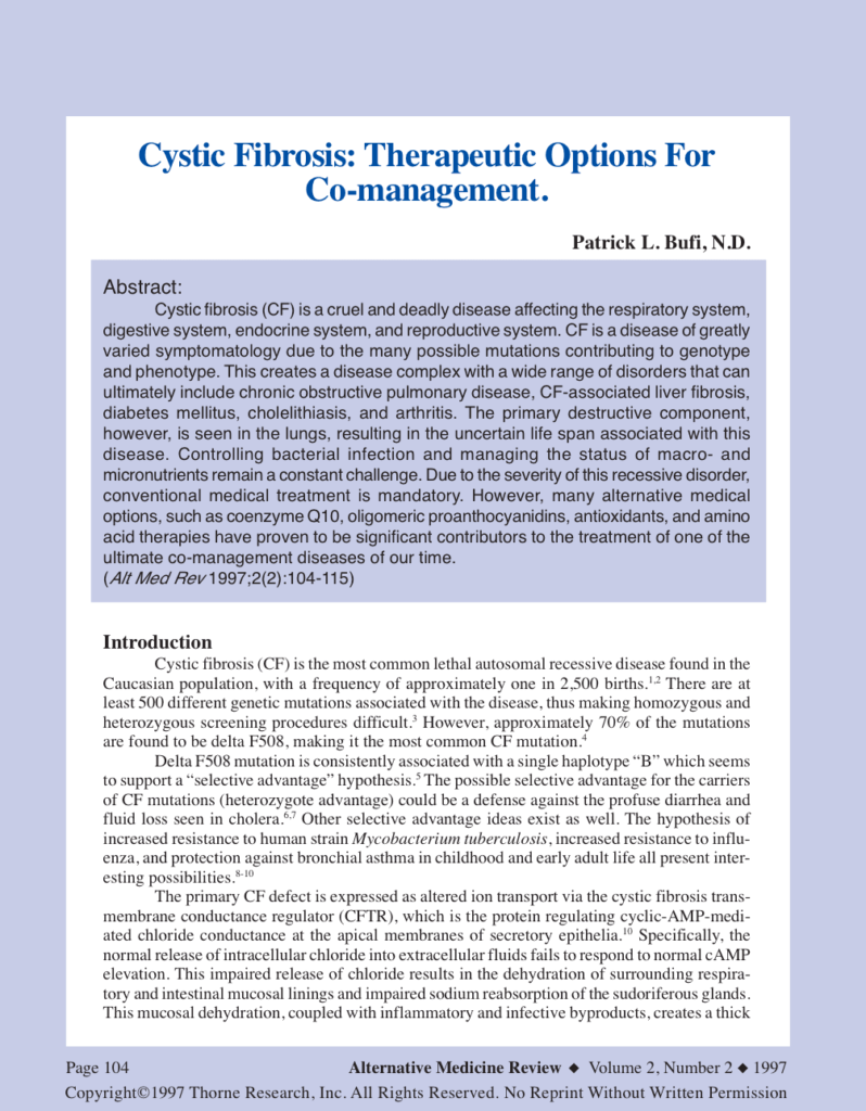 Cystic Fibrosis: Therapeutic Options For Co-management.