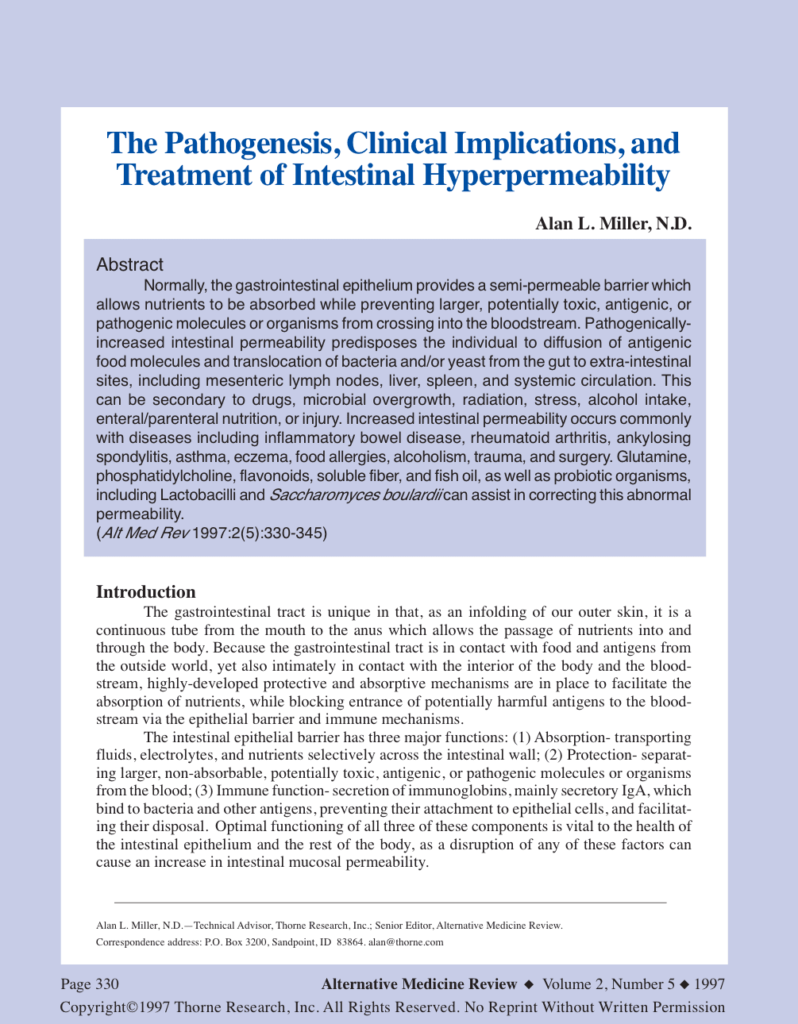 The Pathogenesis, Clinical Implications, and Treatment of Intestinal Hyperpermeability