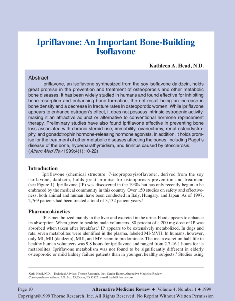 Ipriflavone: An Important Bone-Building Isoflavone