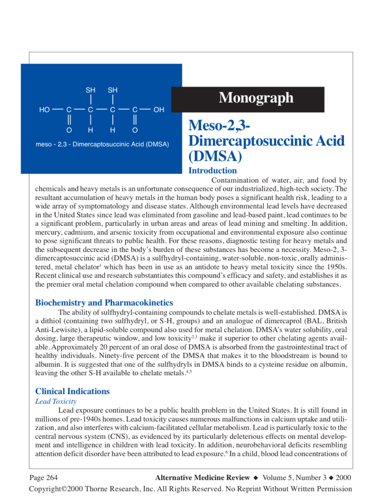 Meso-2,3Dimercaptosuccinic Acid (DMSA)