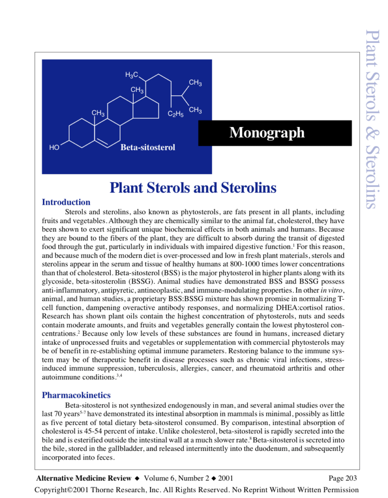 Plant Sterols and Sterolins