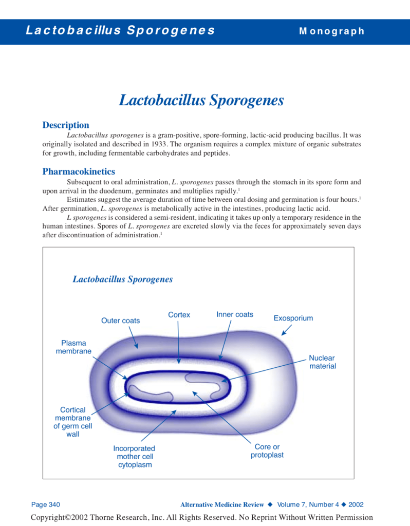 Lactobacillus Sporogenes
