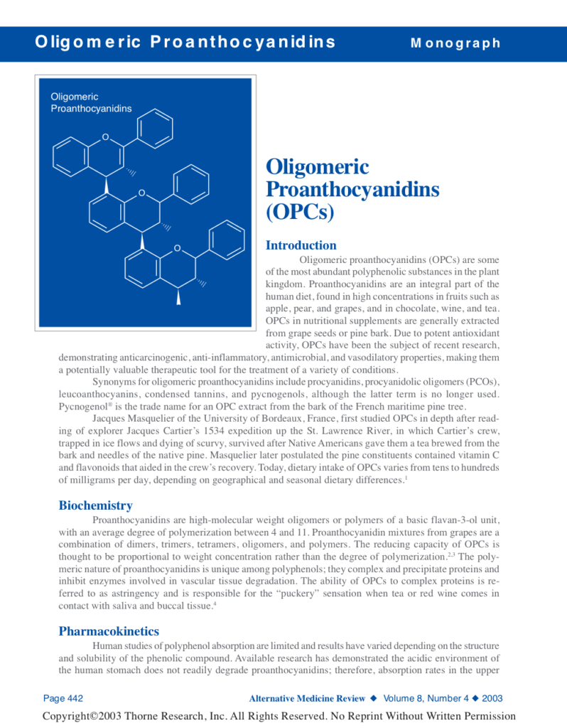 Oligomeric Proanthocyanidins (OPCs)